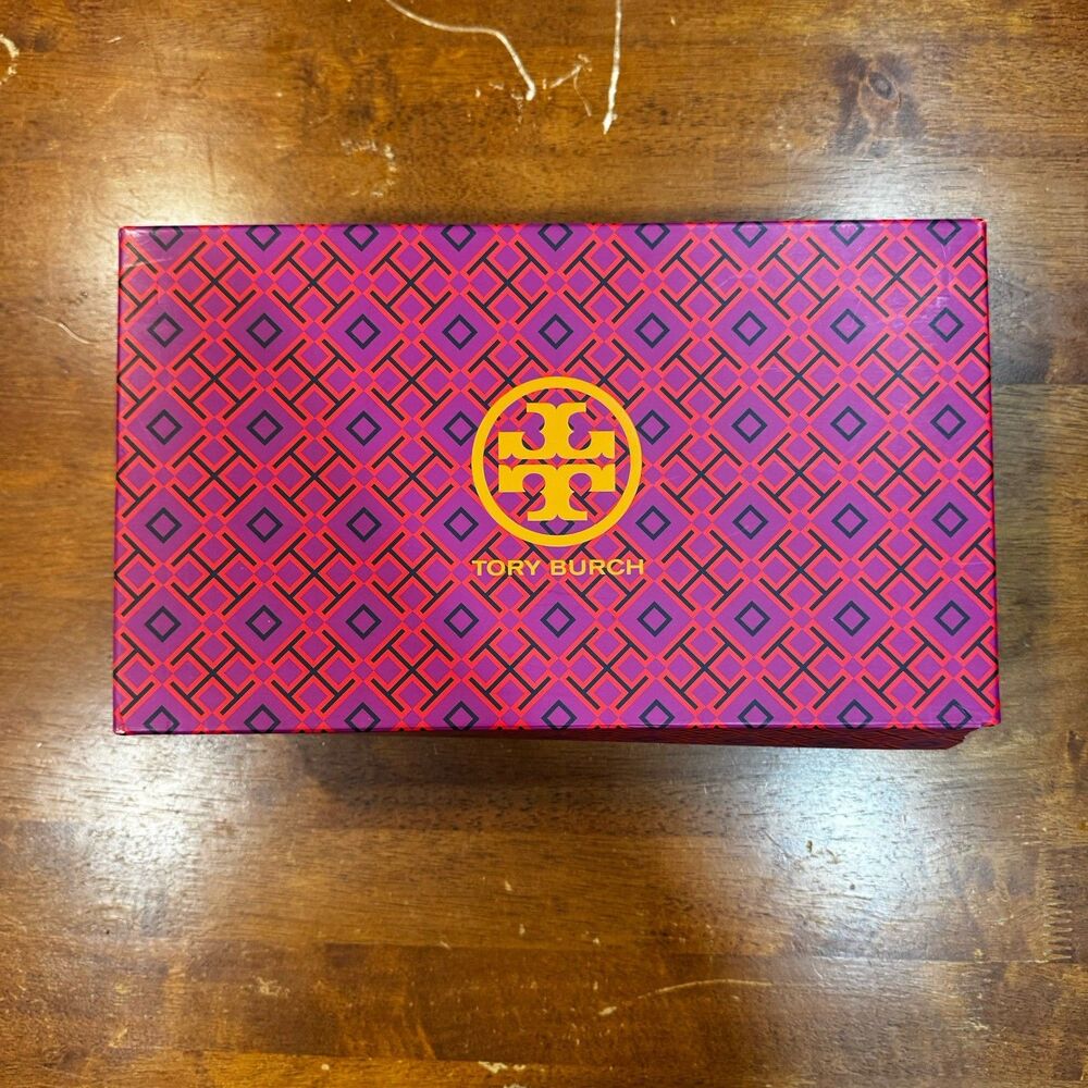 Tory Burch Purple Sport Gold Logo Geometric Sandal Shoe *Empty Box* "12x7x4.5"